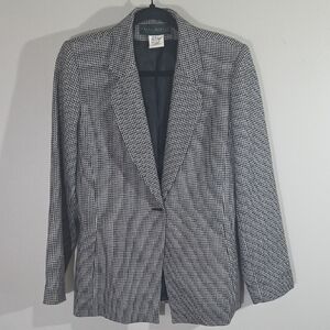 Harve Benard Houndstooth Wool Blazer